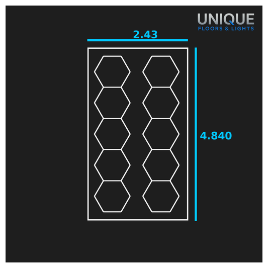 10 Hexagon (2 Lines) & Border LED Lighting Kit - Fully Dimmable - Free Delivery