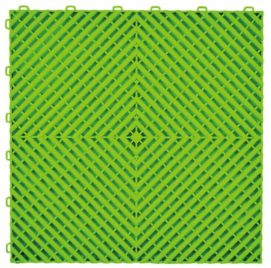 Standard Interlocking Garage Floor Tile - Light Green – 40cm x 40cm (1.8cm Thick)