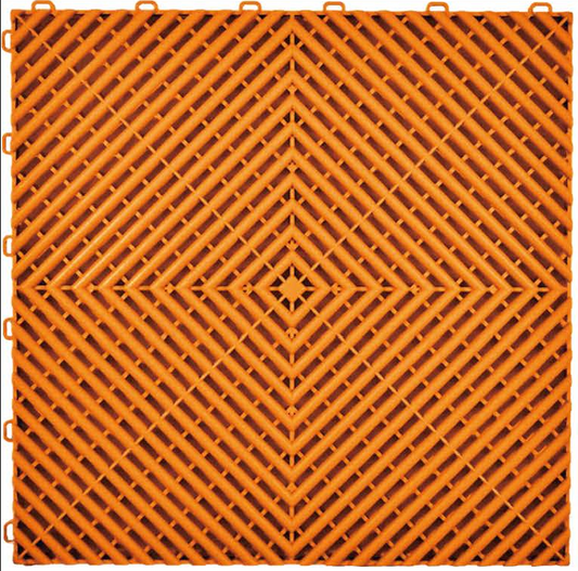 Standard Interlocking Garage Floor Tile - Orange – 40cm x 40cm (1.8cm Thick)