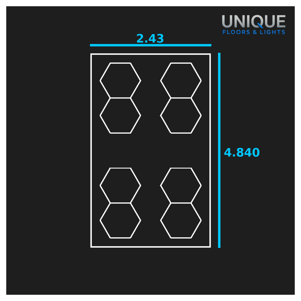 8 Hexagon 4-Block Border LED Lighting Kit - Fully Dimmable - Free Delivery