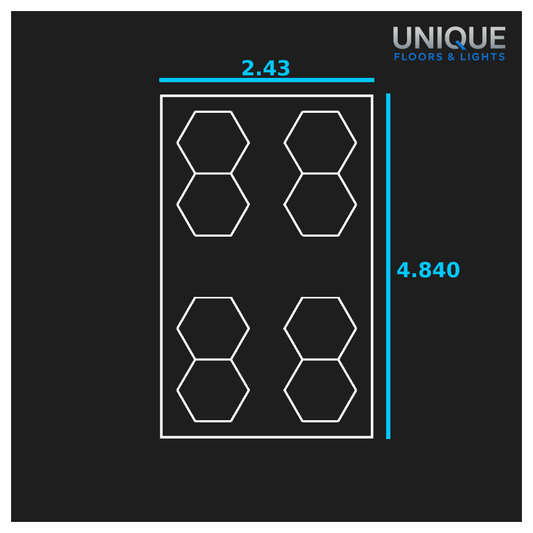 8 Hexagon 4-Block Border LED Lighting Kit - Fully Dimmable - Free Delivery