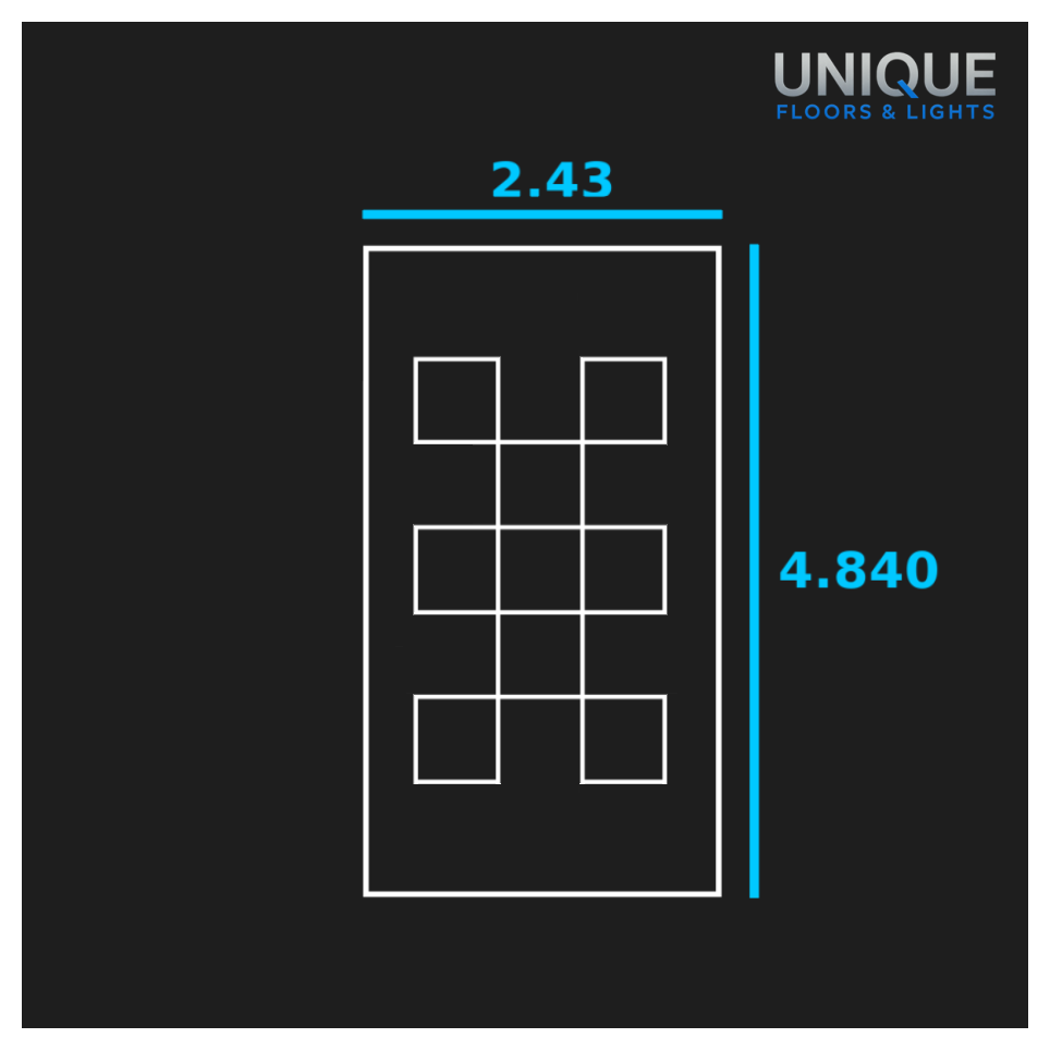 8 Square LED Lighting Kit with Border - Fully Dimmable - Free Delivery