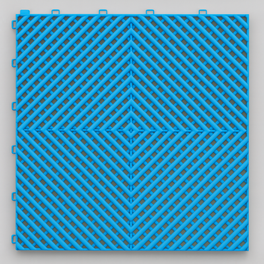 Standard Interlocking Garage Floor Tile - Sky Blue – 40cm x 40cm (1.8cm Thick)
