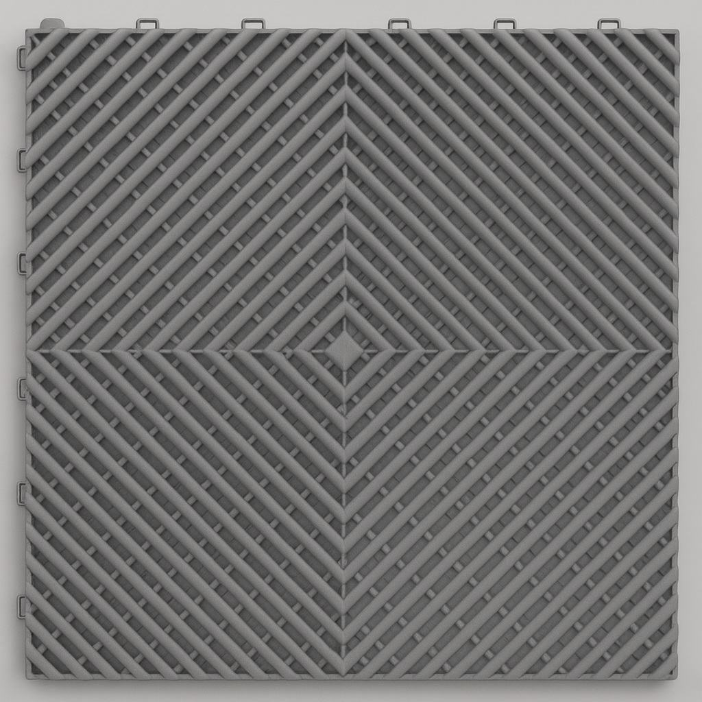 Standard Interlocking Garage Floor Tile - gray – 40cm x 40cm (1.8cm Thick)
