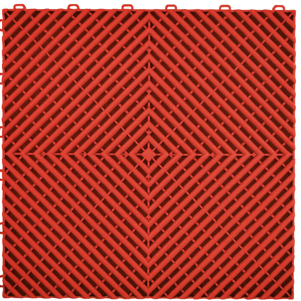 Standard Interlocking Garage Floor Tile - Red – 40cm x 40cm (1.8cm Thick)