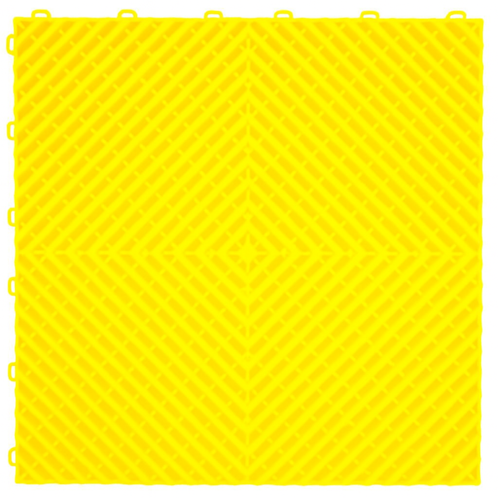 Standard Interlocking Garage Floor Tile - Yellow – 40cm x 40cm (1.8cm Thick)