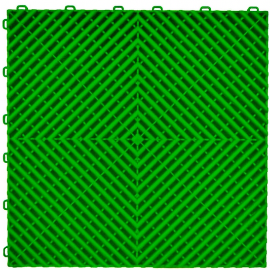 Standard Interlocking Garage Floor Tile - Green – 40cm x 40cm (1.8cm Thick)