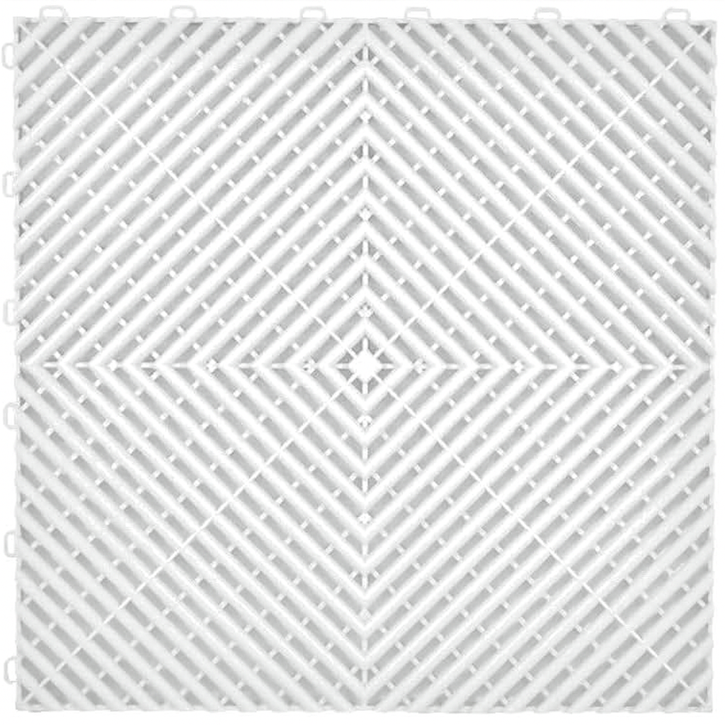 Standard Interlocking Garage Floor Tile -White – 40cm x 40cm (1.8cm Thick)