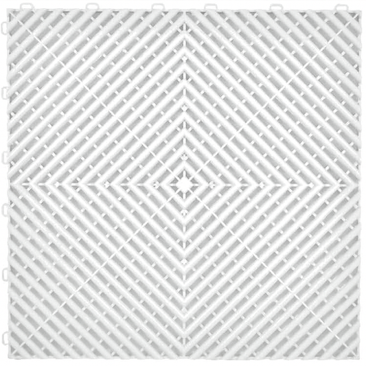 Standard Interlocking Garage Floor Tile -White – 40cm x 40cm (1.8cm Thick)