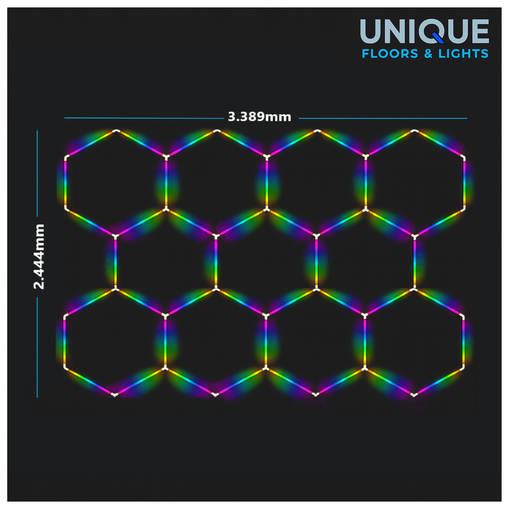 11 Hex RGB LED Lighting Kit - Fully Dimmable - Free Delivery