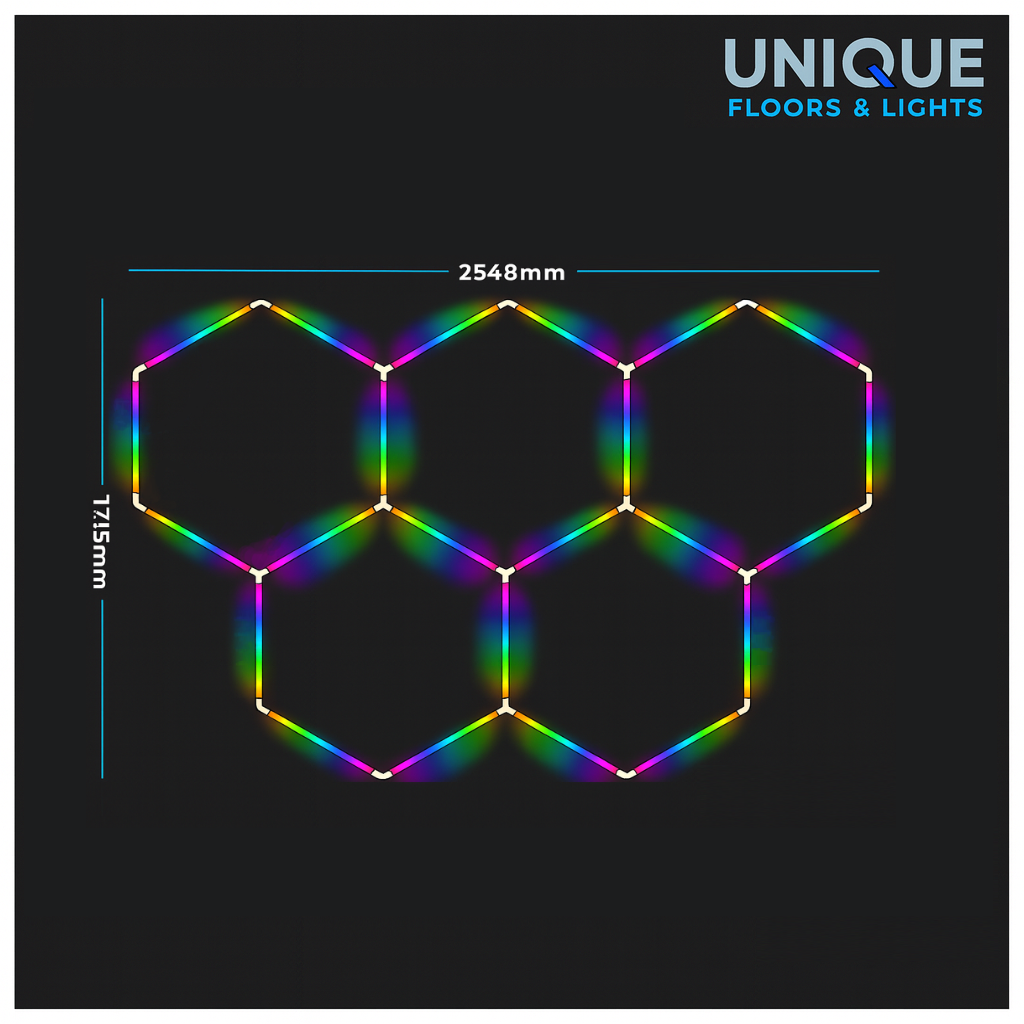 5 Hex RGB LED Lighting Kit - Fully Dimmable - Free Delivery