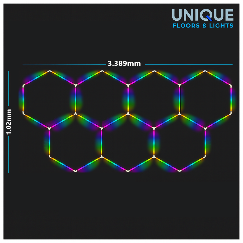 7 Hex RGB LED Lighting Kit - Fully Dimmable - Free Delivery