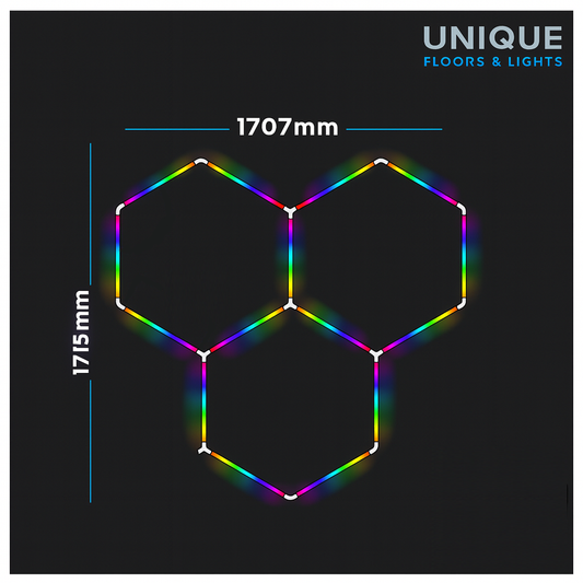 3 Hex RGB LED Lighting Kit - Fully Dimmable - Free Delivery
